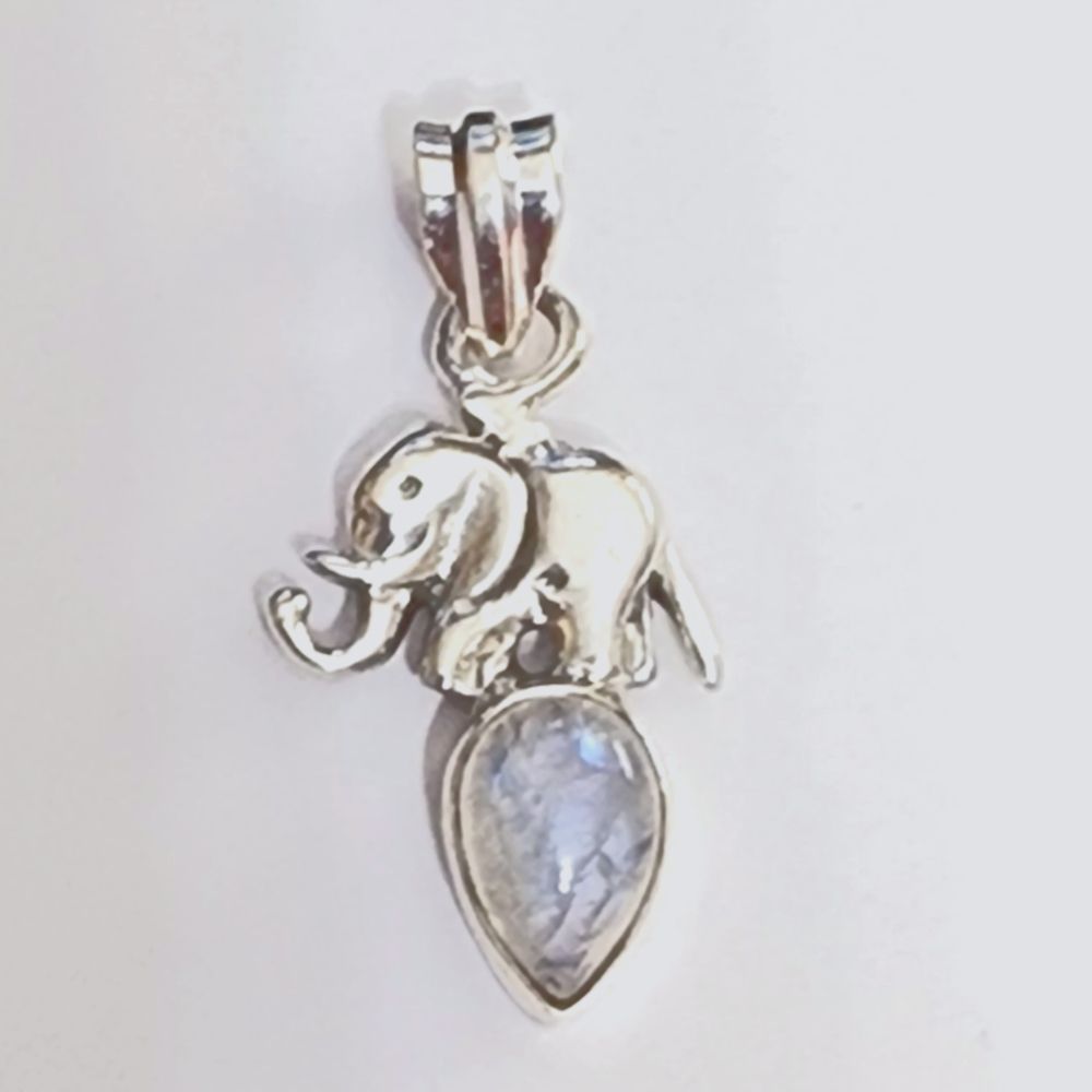 Moonstone and Sterling 🐘 Elephant Charm